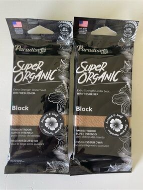 Paradise Super Organic Under-Seat Air Freshener - Black (Pack of 2)
